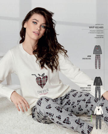 ART. WKP1485- pigiama donna m/l cotone interlock wkp1485 - Fratelli Parenti